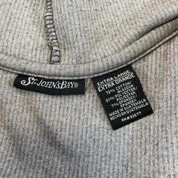 Vintage Y2K St. John's Bay Corduroy Full Zip Hoodie Taupe Gray Women's XL - Picture 3 of 7